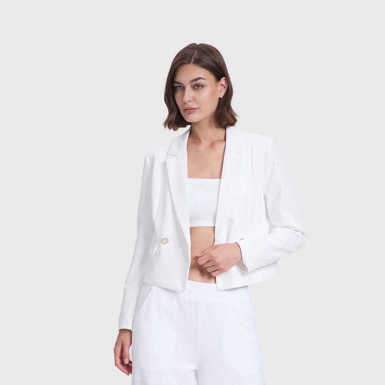 Blazer Mujer Corte Cruzado Crudo Fashion's Park-1