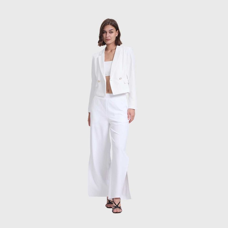 Blazer Mujer Corte Cruzado Crudo Fashion's Park-3