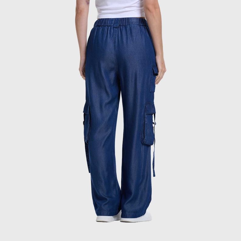 Jeans Mujer Cargo Ligero Azul Fashion's Park-2