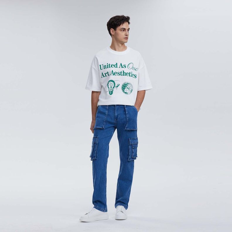 Jeans Hombre Recto Cargo Moda Azul Claro Fashion´s Park-3
