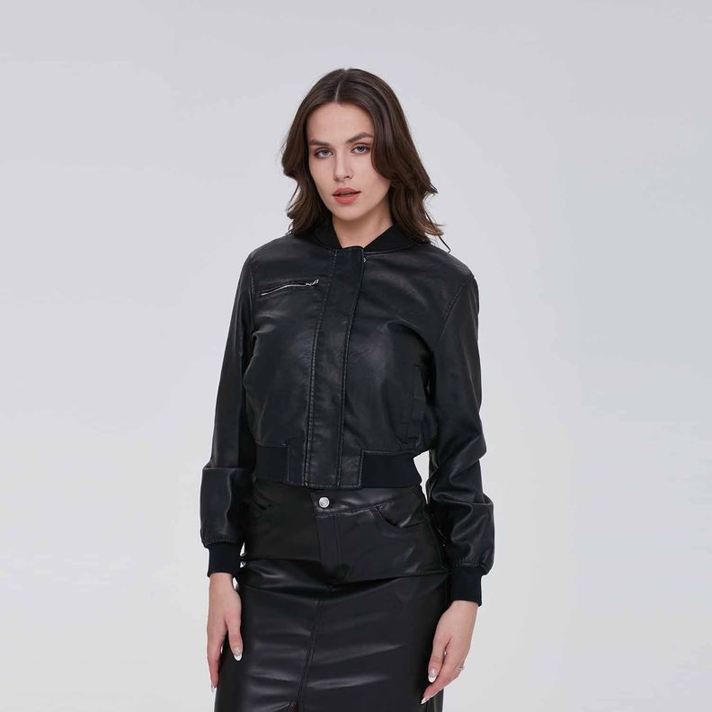Chaqueta Mujer Bomber Negro Iii Fashion´s Park-0