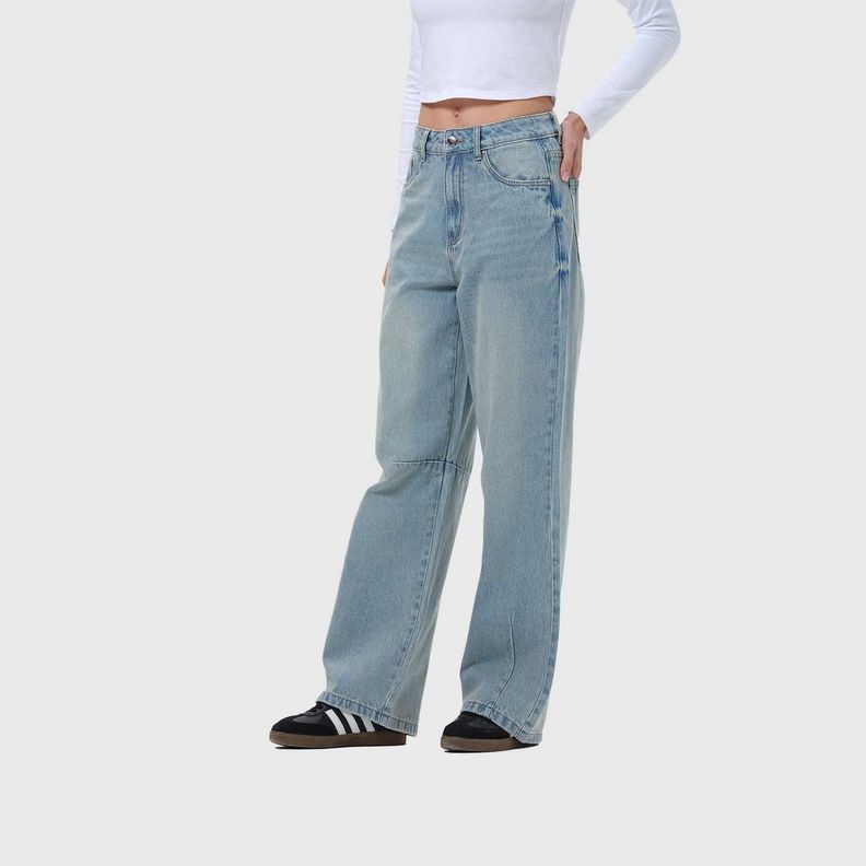 Jeans Mujer Baggy Azul-1