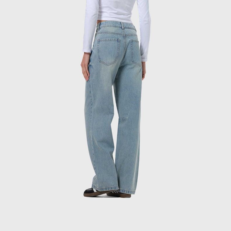 Jeans Mujer Baggy Azul-2