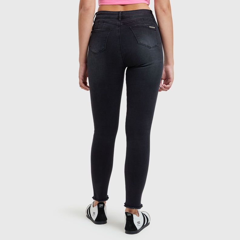 Jeans Skinny Push Up Negro Mujer-2