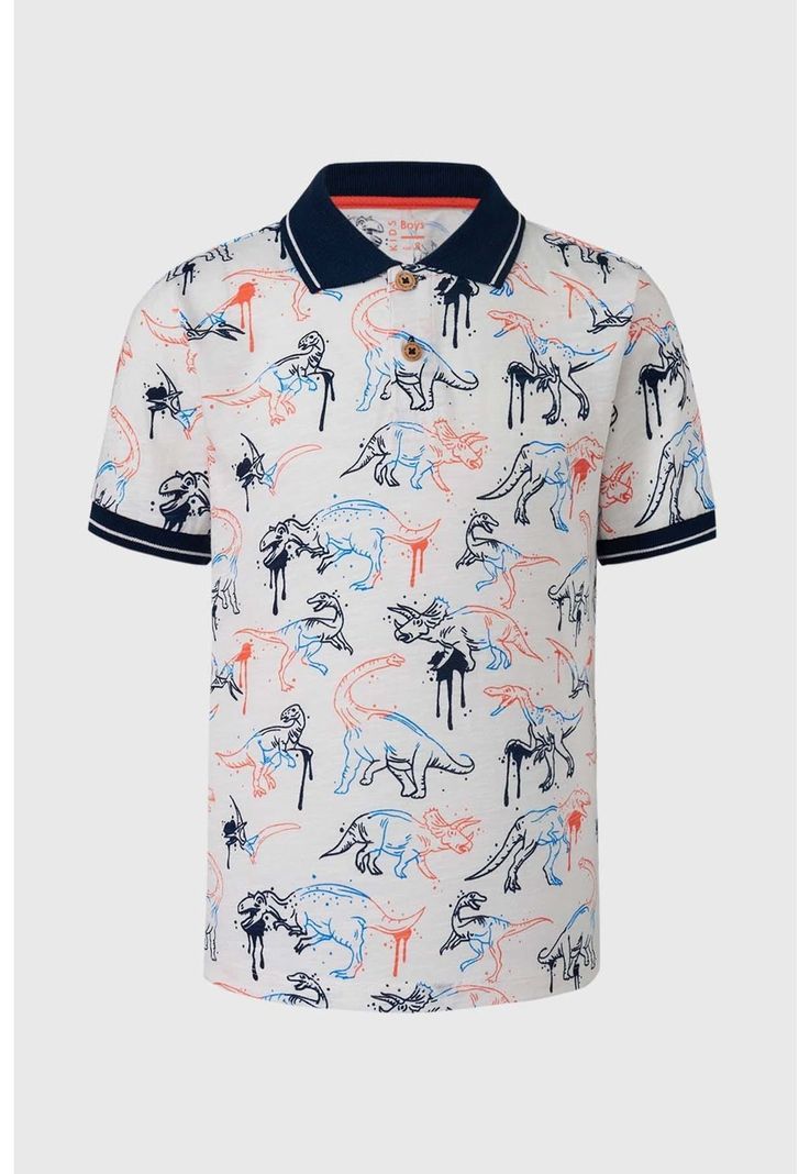 Polera Niño Estampada Azul