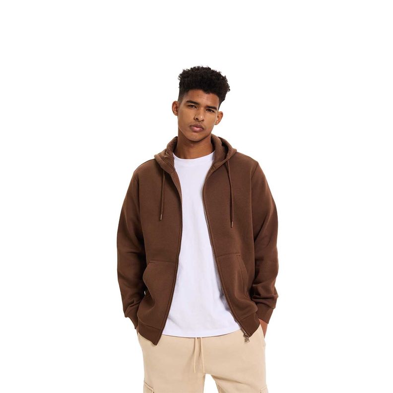 Polerón Hombre Full Zipper Básic Chocolate Fashion's Park-0