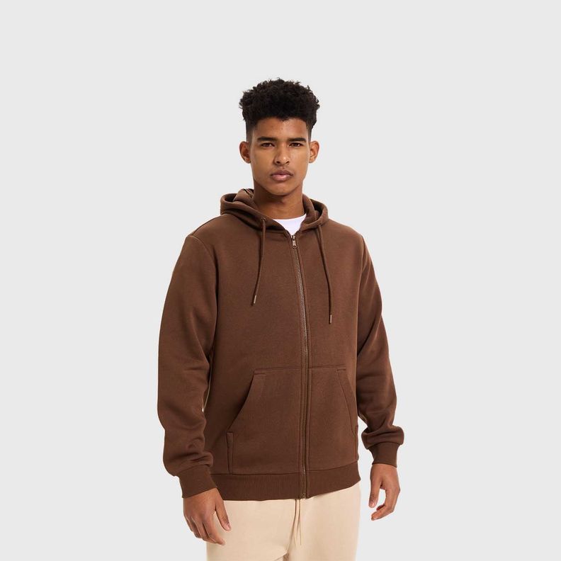 Polerón Hombre Full Zipper Básic Chocolate Fashion's Park-1