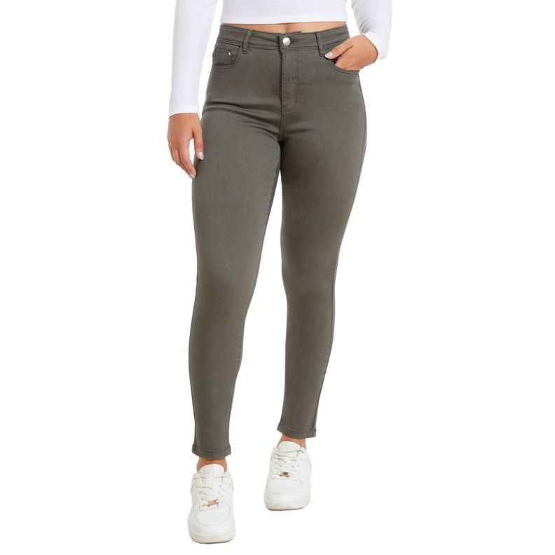 Jeans Mujer Super Skinny Verde Militar Fashion´s Park-0