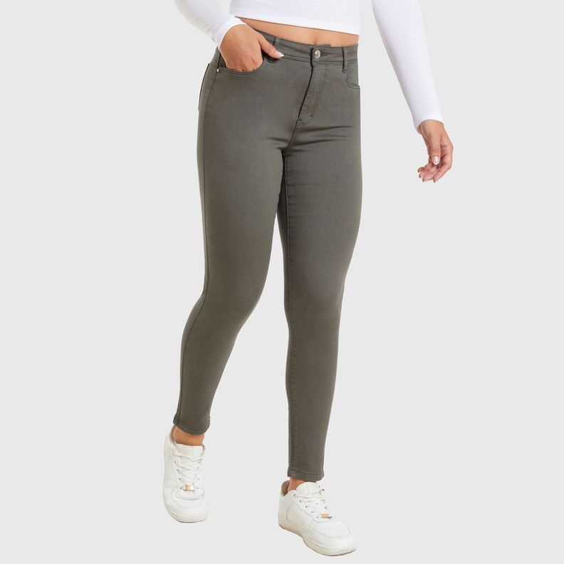 Jeans Mujer Super Skinny Verde Militar Fashion´s Park-2