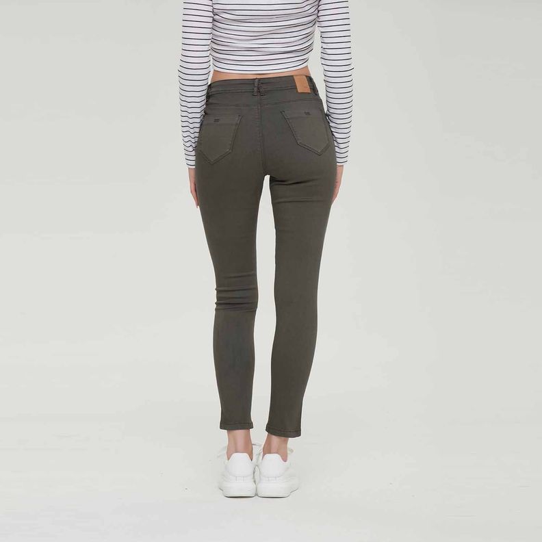 Jeans Mujer Super Skinny Verde Militar Fashion´s Park-5