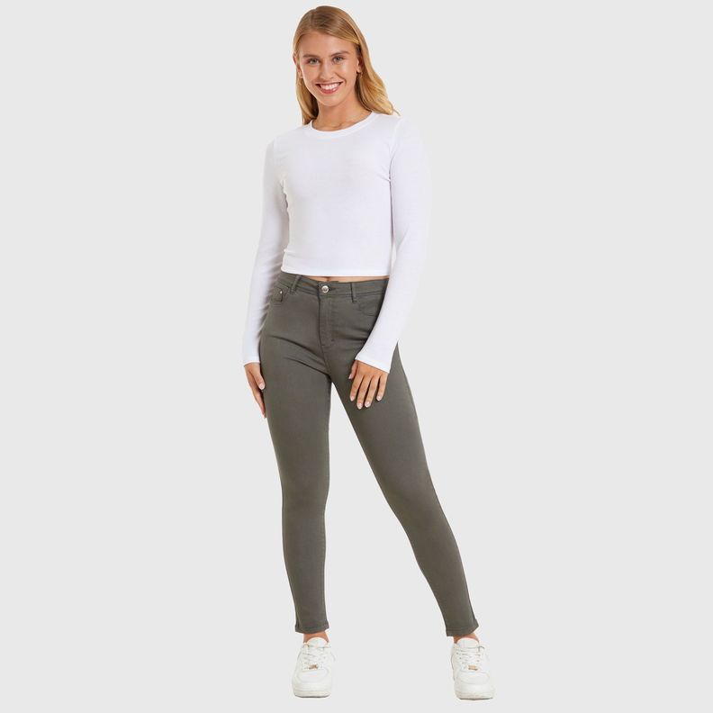 Jeans Mujer Super Skinny Verde Militar Fashion´s Park-6