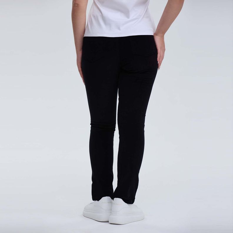Pantalón Mujer Cotelé Con Cinturón Negro-2