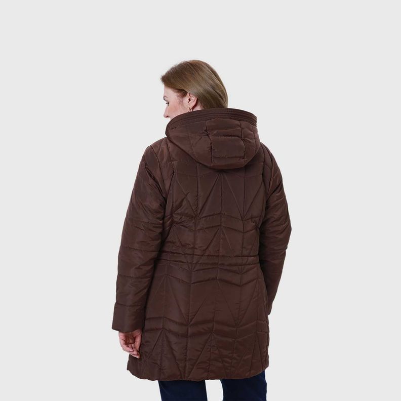 Parka Mujer Full Zipper Cafe Oscuro-2