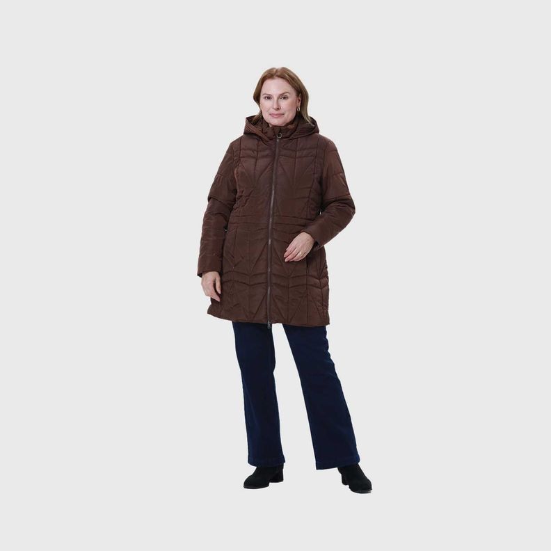 Parka Mujer Full Zipper Cafe Oscuro-3