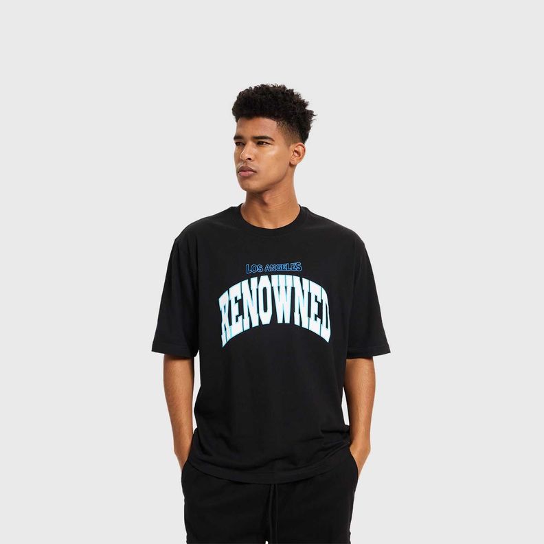 Polera Hombre Print College Negro Fashion's Park-1