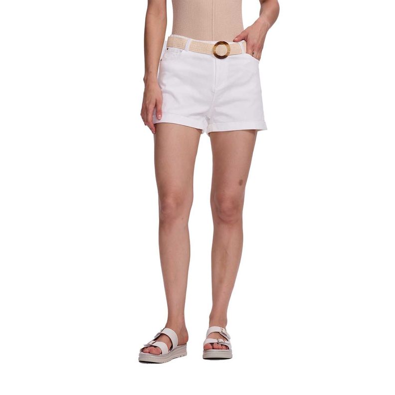 Short Mujer Con Cinturón Crudo Fashion's Park-0