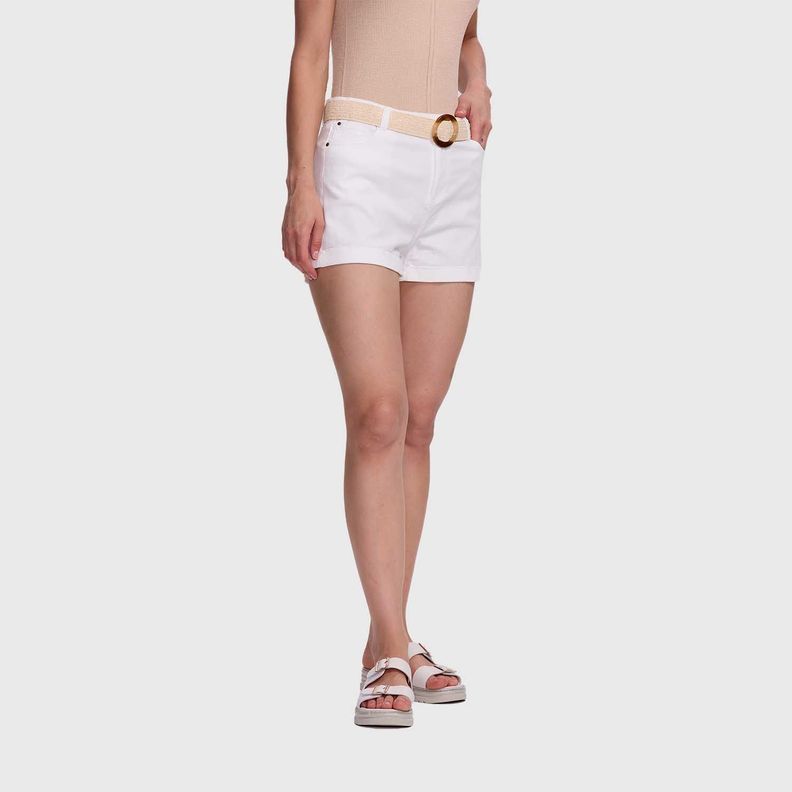 Short Mujer Con Cinturón Crudo Fashion's Park-1