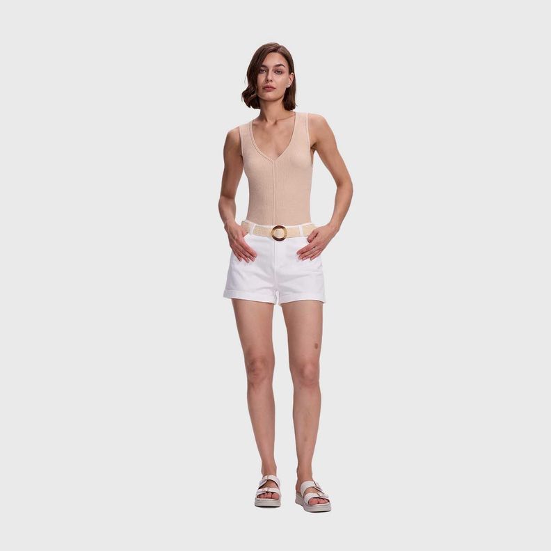 Short Mujer Con Cinturón Crudo Fashion's Park-3