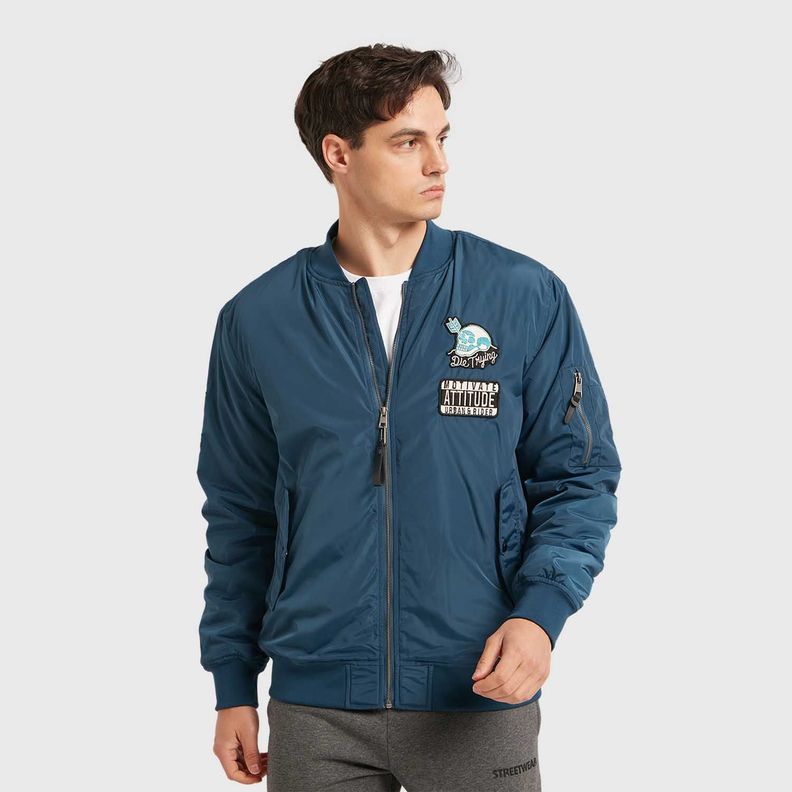 Chaqueta Hombre Bomber Azul-1
