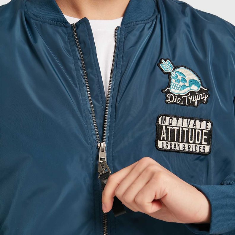 Chaqueta Hombre Bomber Azul-3