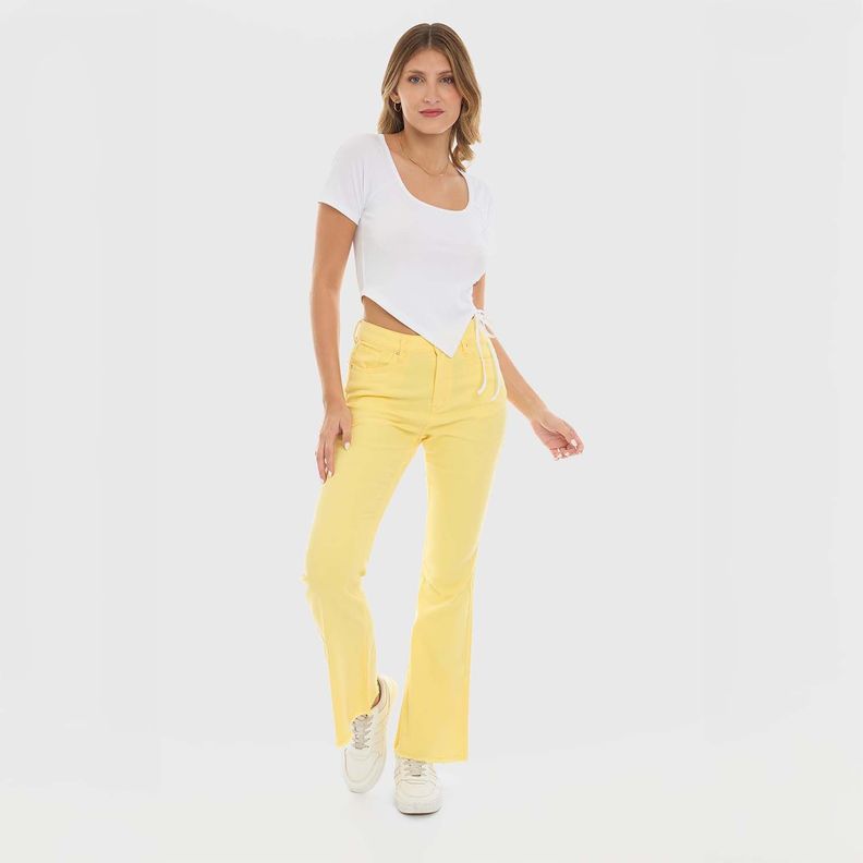 Jeans Mujer Flare Monse Amarillo Fashion's Park-3