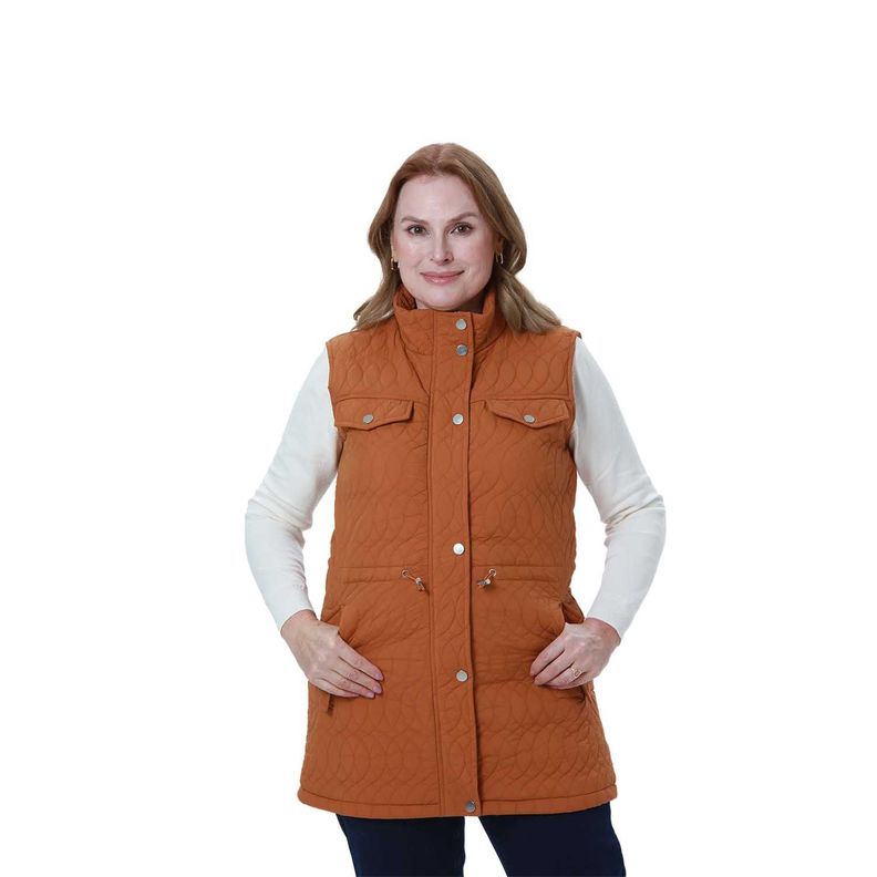 Parka Mujer Casual Larga Camel-0