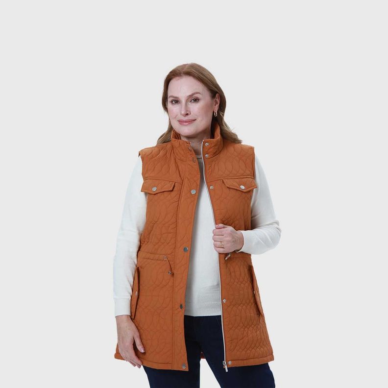 Parka Mujer Casual Larga Camel-1