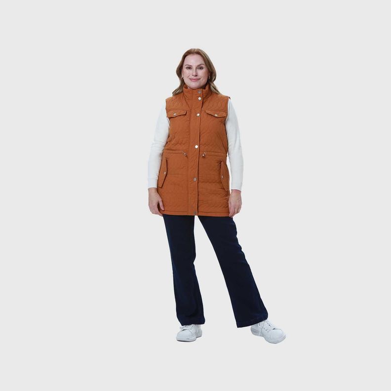 Parka Mujer Casual Larga Camel-3