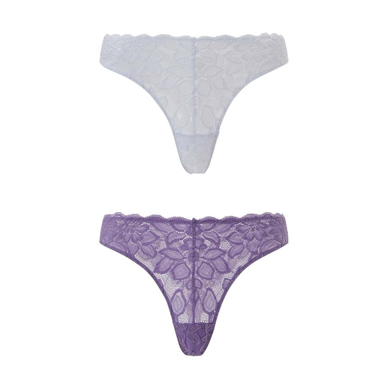 Calzón Mujer Bipack Pantaleta Detalle Mesh Lila Fsp-0