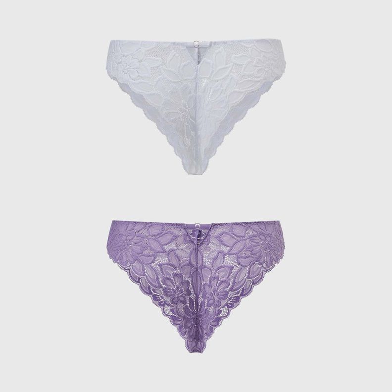 Calzón Mujer Bipack Pantaleta Detalle Mesh Lila Fsp-1