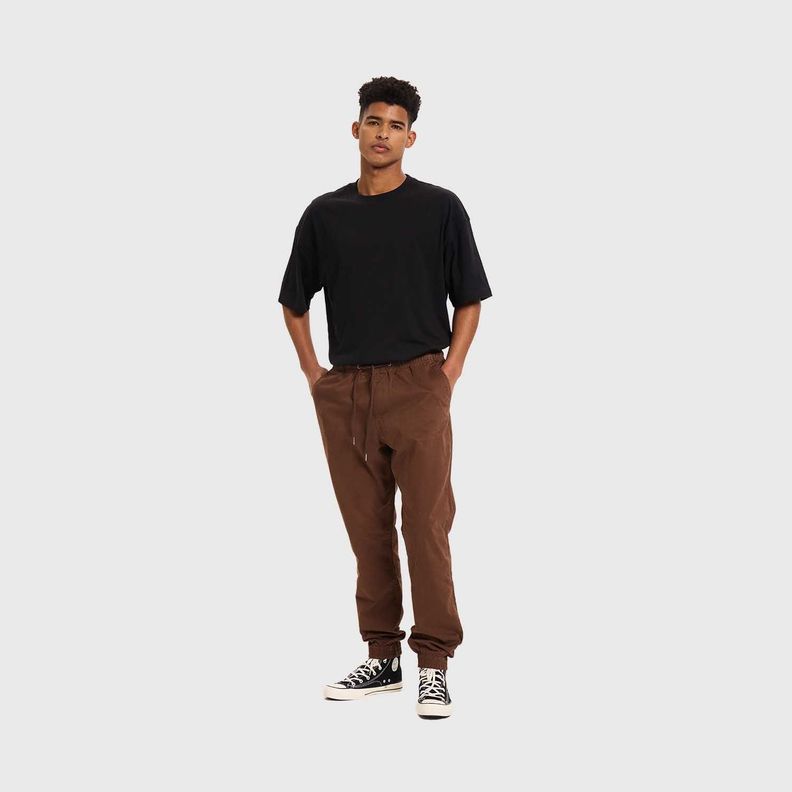 Pantalón Hombre Jogger Twill Chocolate Fashion's Park-3
