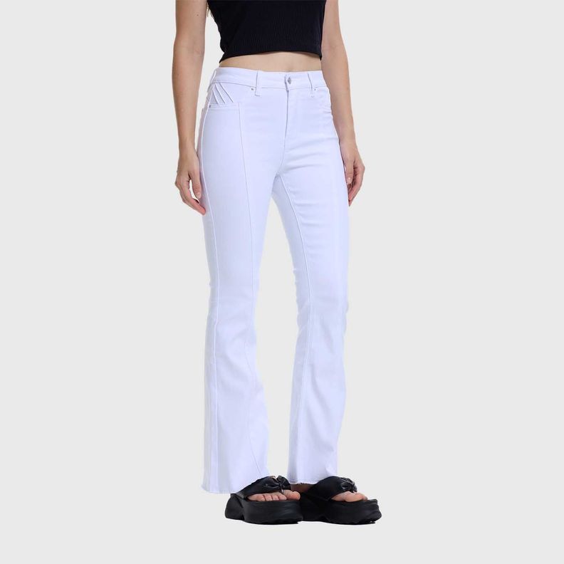 Jeans Mujer Flare Push Up Blanco Fashion's Park-1