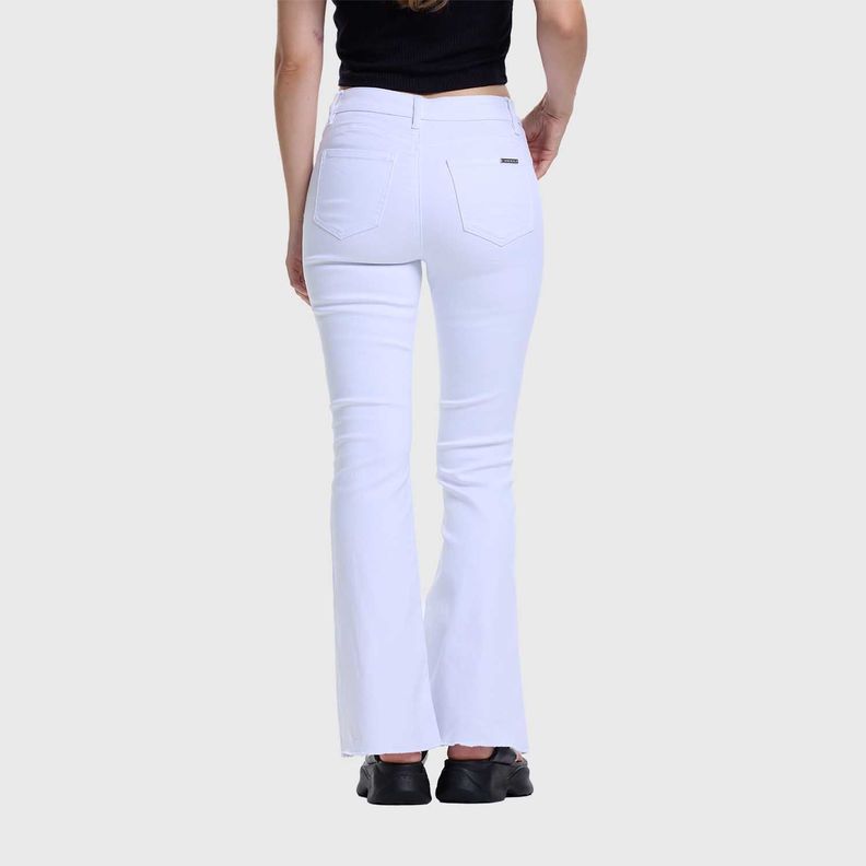 Jeans Mujer Flare Push Up Blanco Fashion's Park-2