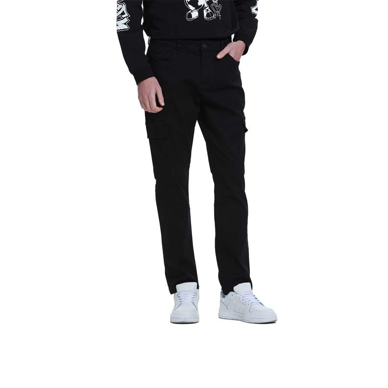 Jeans Hombre Slim Cargo Color Negro-0