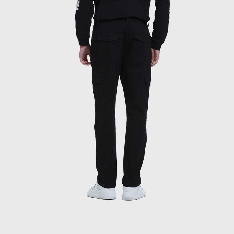 Jeans Hombre Slim Cargo Color Negro-2