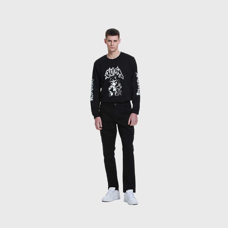 Jeans Hombre Slim Cargo Color Negro-3