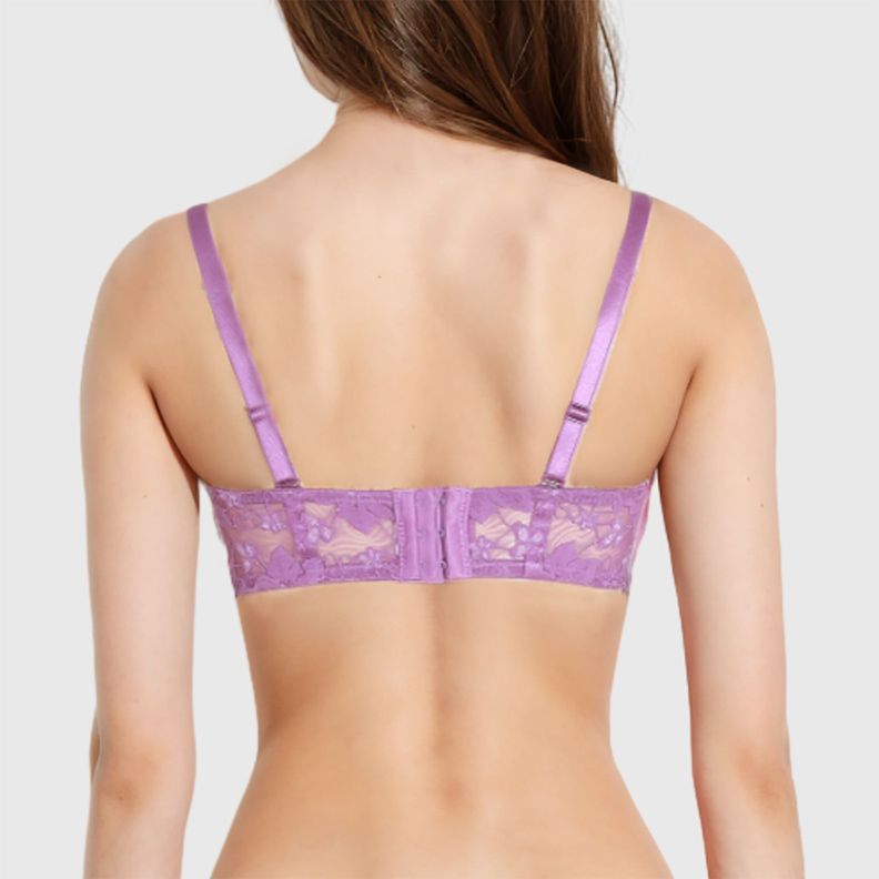 Sostén Mujer Strapless Encaje Morado-1