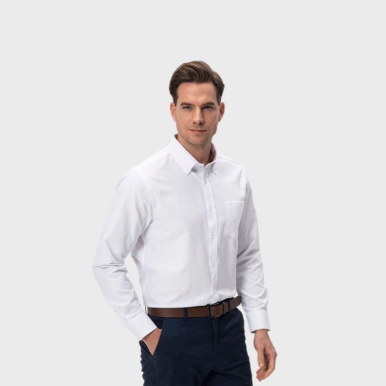 Camisa Hombre Oxford Blanco Fashion's Park-1