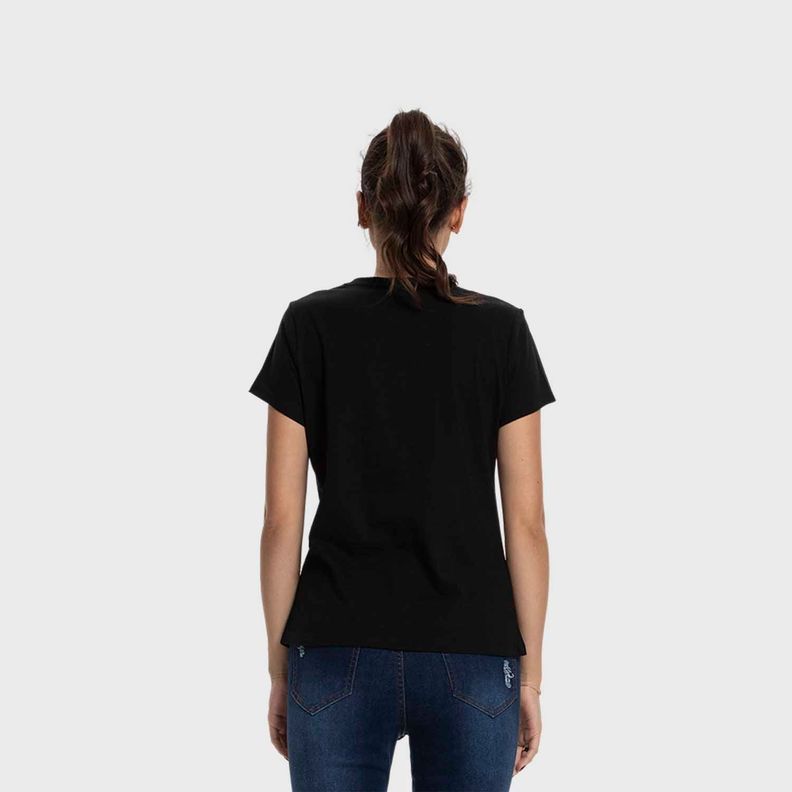 Polera Mujer Básica Print Negro / Verde Fashion's Park-2