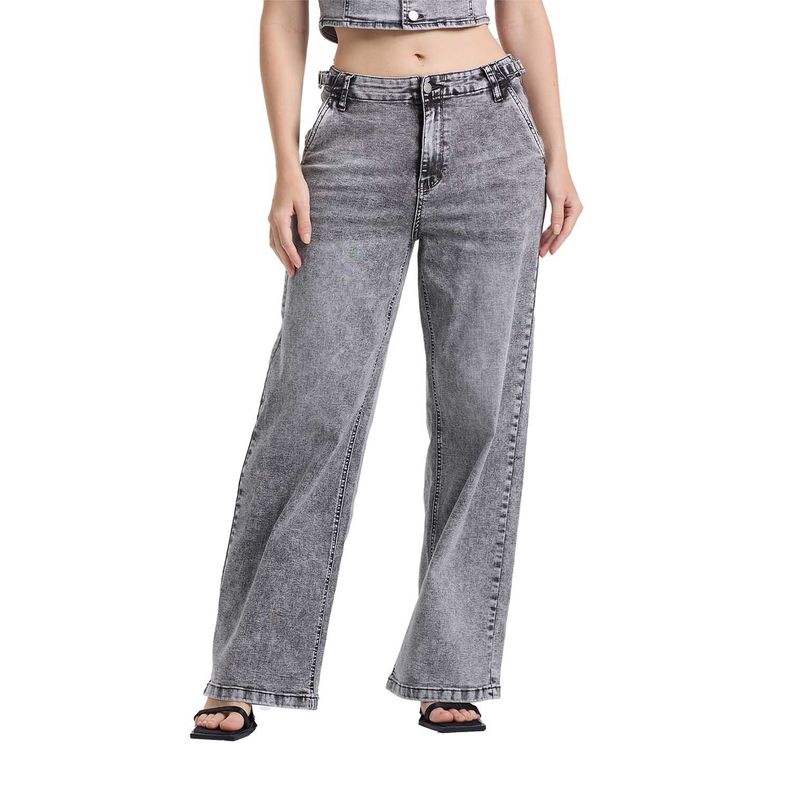 Jeans Mujer Wide Leg Gris Claro Fashion's Park-0