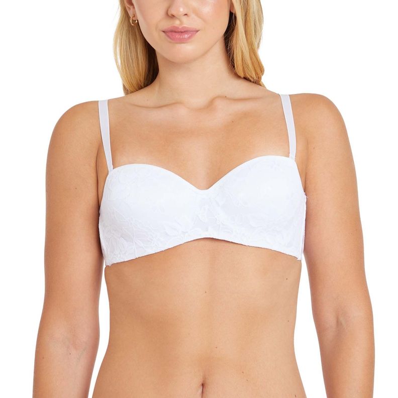 Sostén Strapless Encaje Blanco Mujer-0