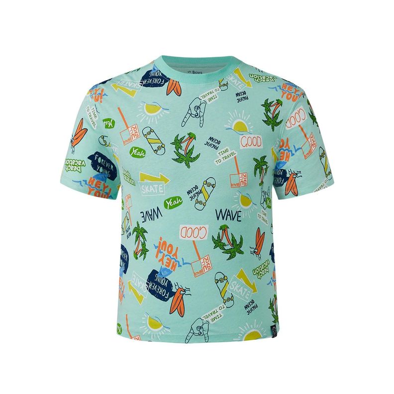 Polera Niño Full Print Oversize Aqua Fashion's Park-0