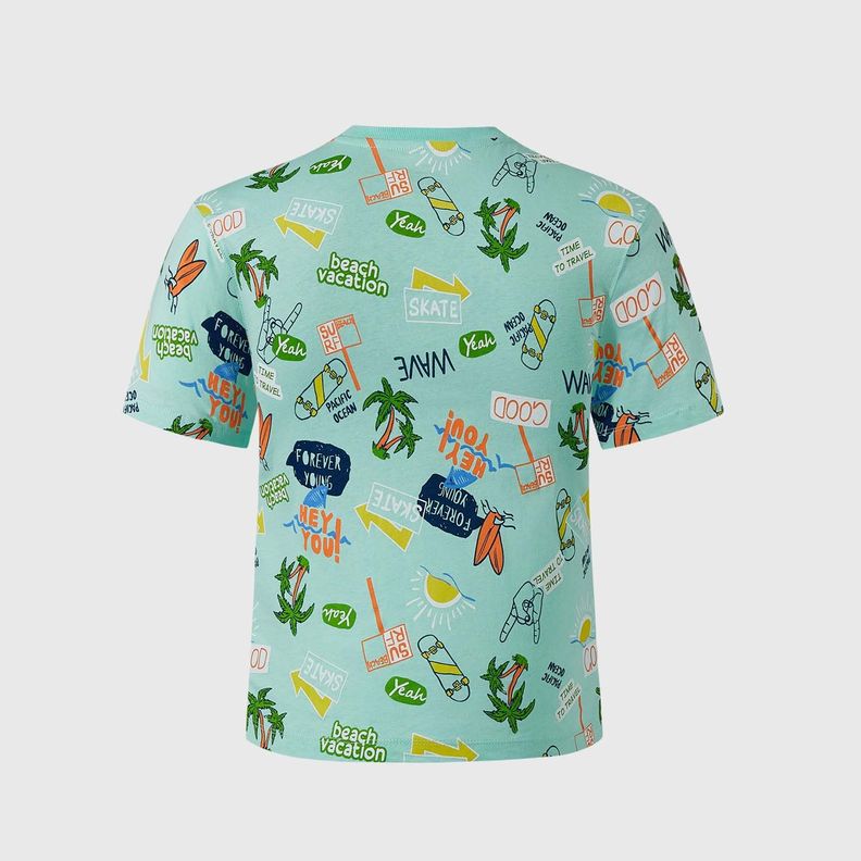 Polera Niño Full Print Oversize Aqua Fashion's Park-1