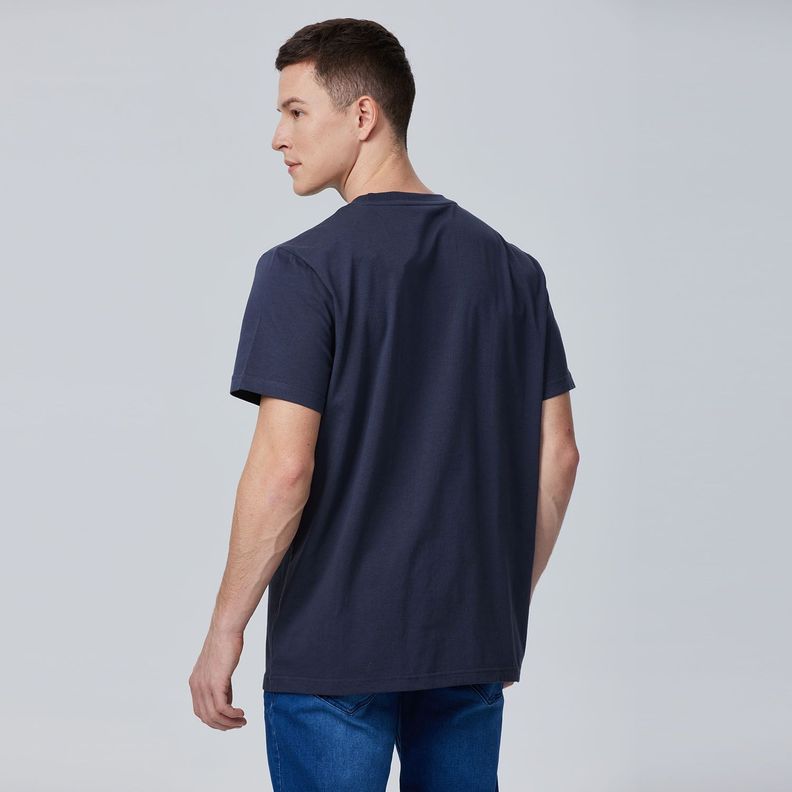 Polera Básica Con Bolsillo Gris Acero Hombre-2