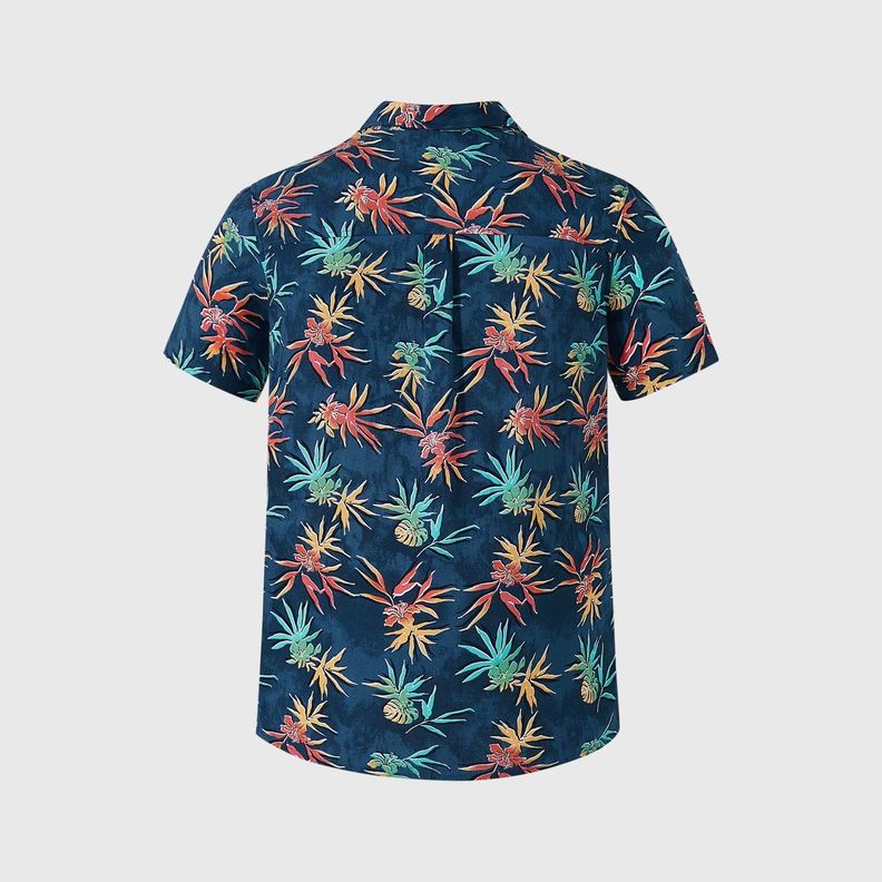 Camisa Niño Guayabera Full Print Azul Fashion's Park-1
