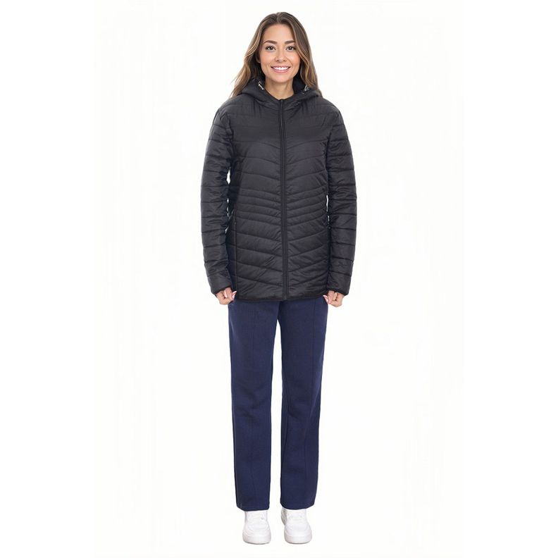 Parka Mujer Con Chiporro Negro-2