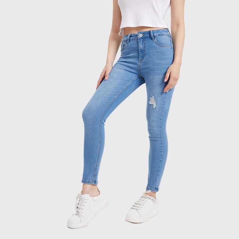Jeans Mujer Super Skinny Lia Azul Claro-1