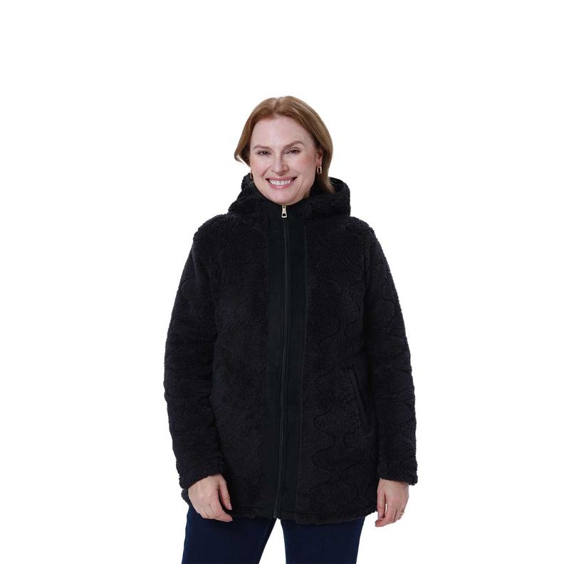 Polar Mujer Peludo Full Zipper Negro-0