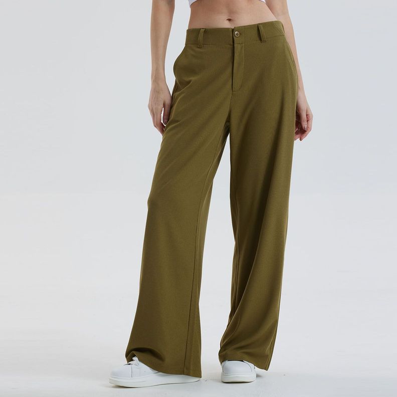 Pantalón Mujer Sastrero Verde Militar Fashion´s Park-0