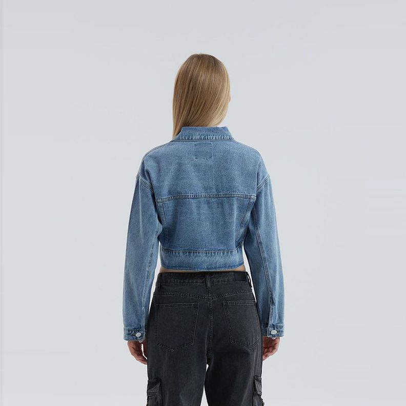 Chaqueta Mujer Moda Azul Claro-2